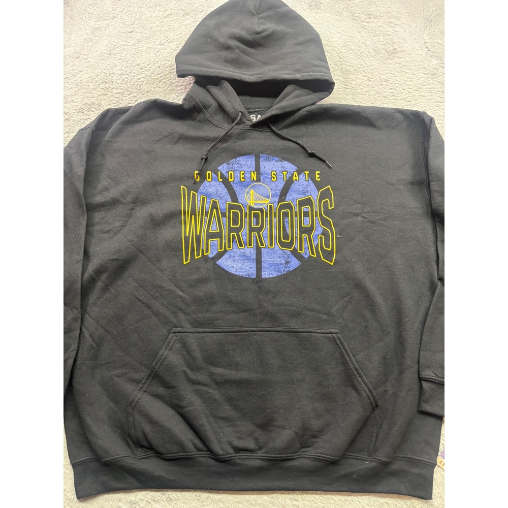 Golden State Warriors NBA Graphic Hoodie Black Mens 2XL New With Tags